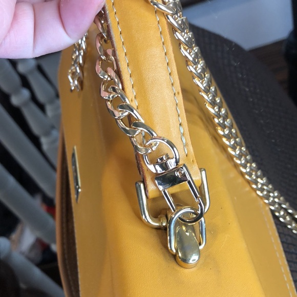 TED LAPIDUS Caramel Leather Top Handle & Monogram Logo Vinyl Crossbody Satchel - Picture 4 of 17